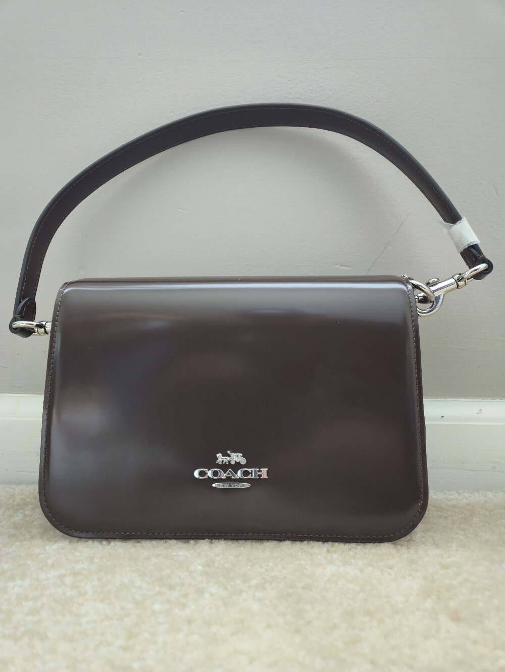 Coach Quinn In Spazzolato Leather Crossbody Bag in Maple And Silver Hardware - Picture 1 of 7